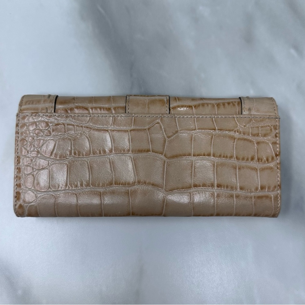 B. Makowski tan Leather Croc Embossed Long Wallet - Picture 2 of 9